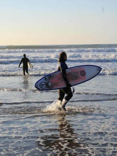 Afternoon winter sunshine on Woolacombe beach