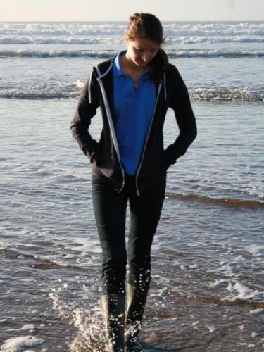 Enjoying the tide coming in at Woolacombe
