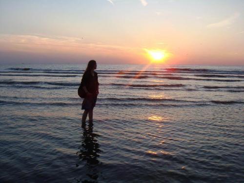 Sunset walks along the beach